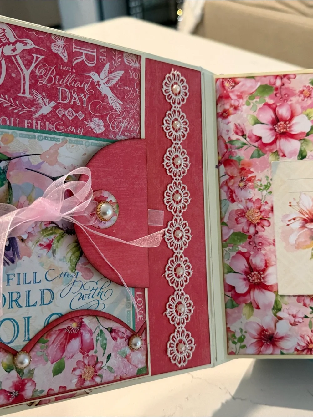 Handmade Multi-Color Accordion photo scrapbook